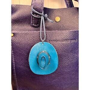 Western Leather Purse Charm Red Cowboy Hat Bag Charm NeW FAST SHIP